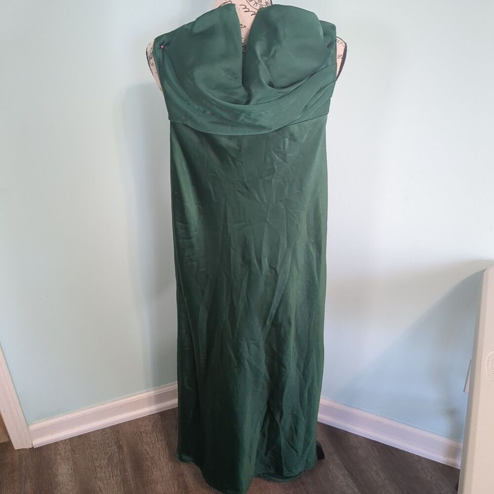 Mabel Strapless Satin Dress green new with tags small